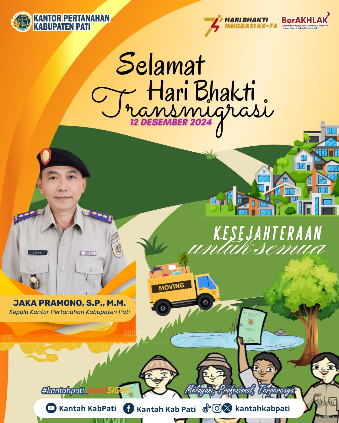 BPN Pati beri Ucapan Selamat Hari Bhakti Transmigrasi ke-74