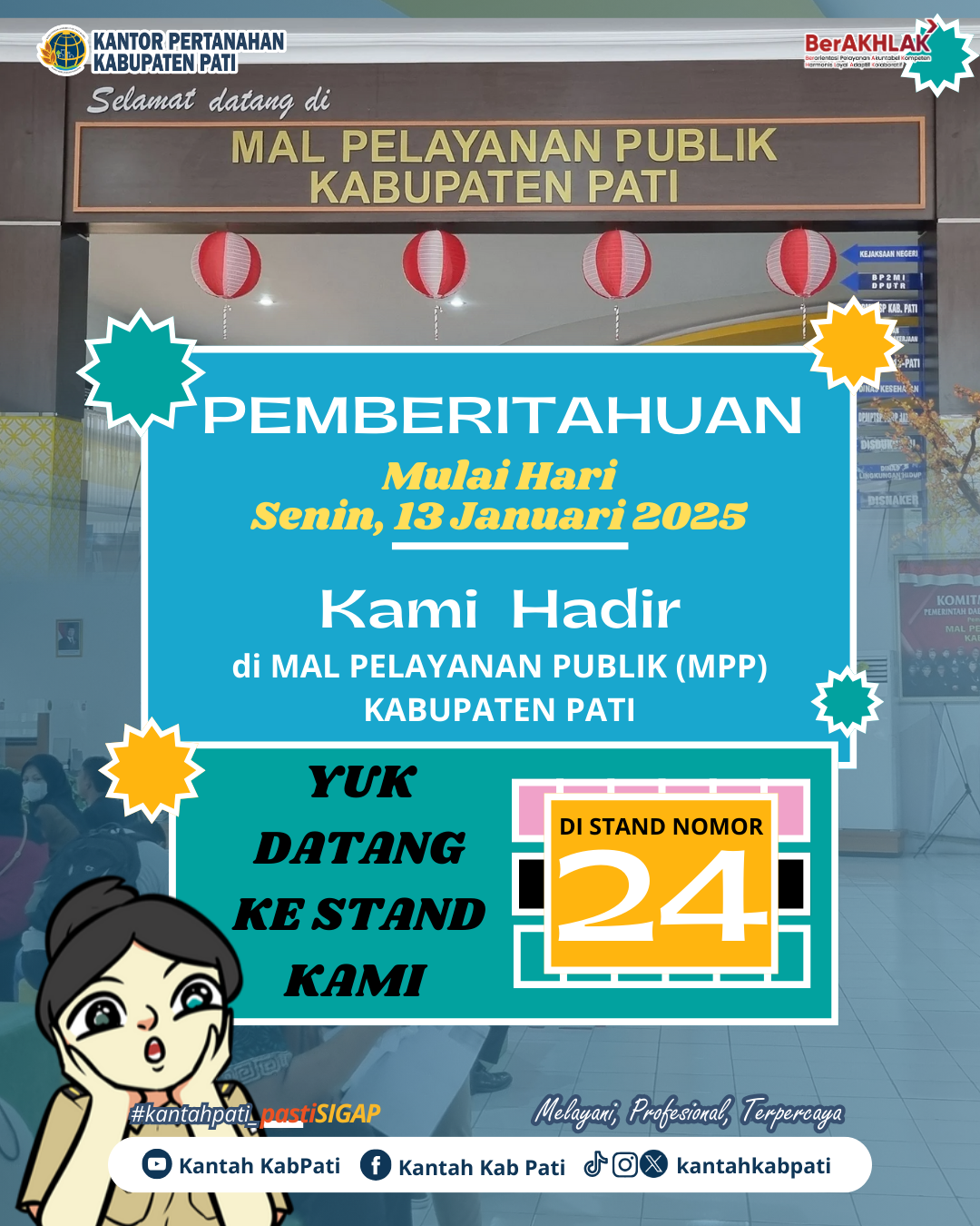 Kantah Kab Pati Buka Pelayanan di Mal Pelayanan Publik Kabupaten Pati mulai Senin, 13 Januari 2025