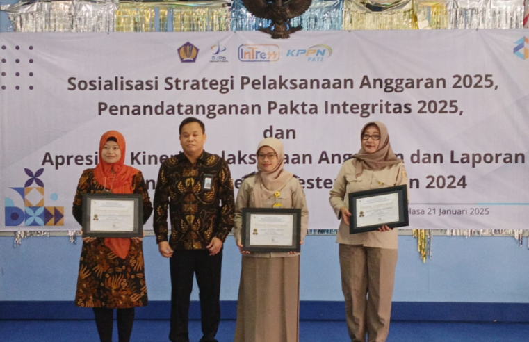 Kantah Kab Pati Raih Penghargaan Dalam Rangkaian Kegiatan Apresiasi Kinerja Pelaksanaan Anggaran dan Laporan Keuangan Satker Semester II Tahun 2024 Dari KPPN Pati