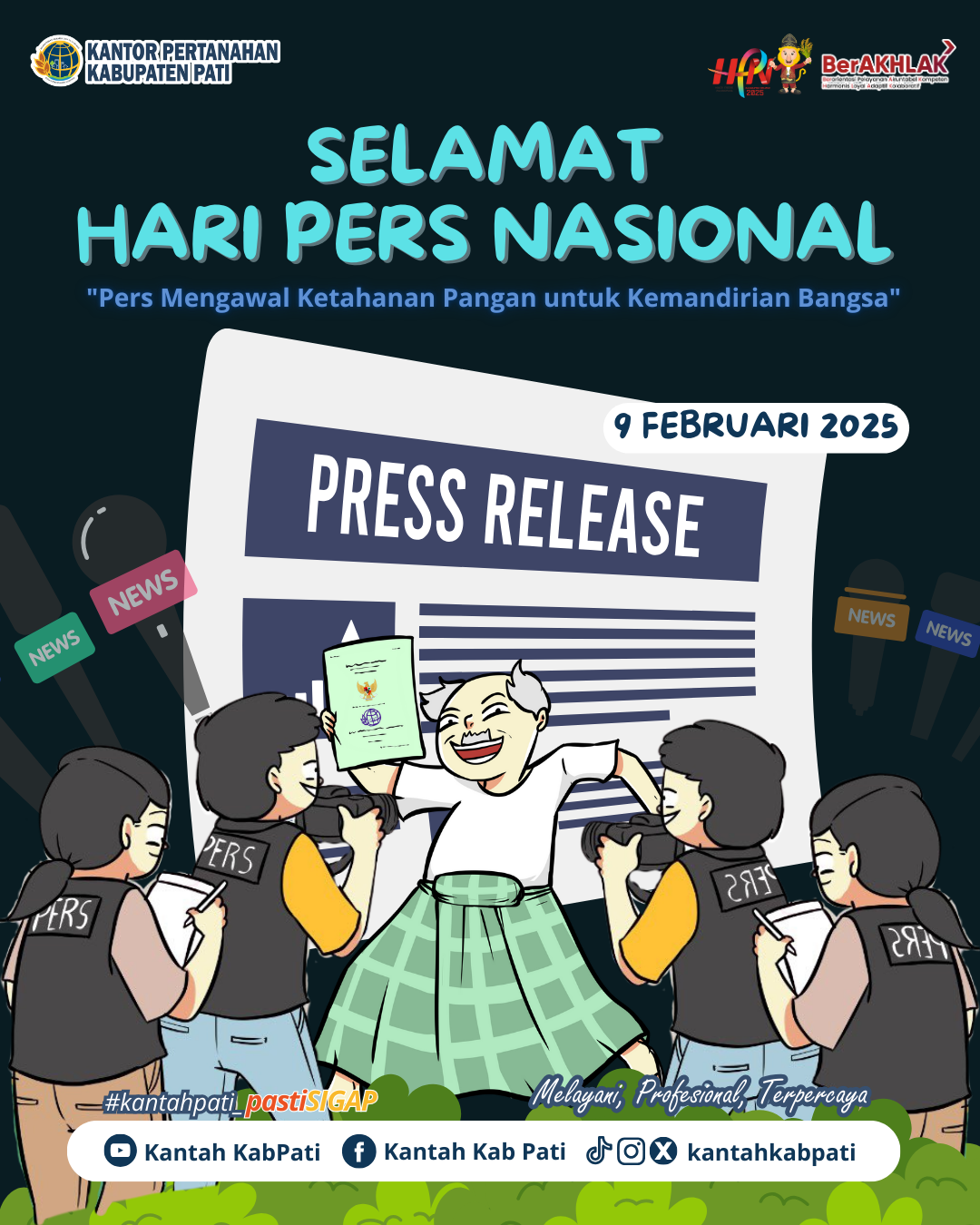 Hari Pers Nasional, Kantor Pertanahan Kabupaten Pati Berikan Ucapan