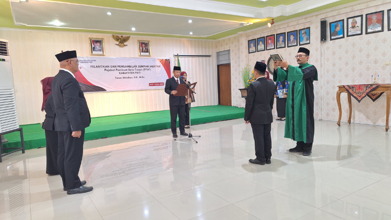 Kantor Pertanahan Kabupaten Pati Gelar Pelantikan dan Pengambilan Sumpah Jabatan PPAT Wilayah Kerja Kabupaten Pati