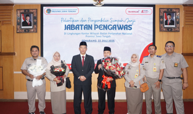 Kantor Pertanahan Kabupaten Pati Hadiri Pelantikan dan Pengambilan Sumpah/Janji Jabatan Pengawas