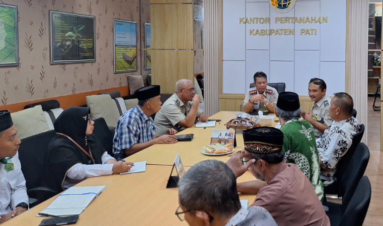 Kantor Pertanahan Kabupaten Pati Gelar Rapat Percepatan Pendaftaran Tanah Wakaf dan Rumah ibadah di Kabupaten Pati