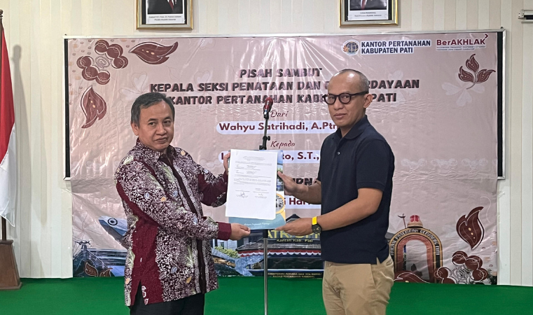 Kantor Pertanahan Kabupaten Pati Gelar Pisah Sambut Kepala Seksi Penataan dan Pemberdayaan