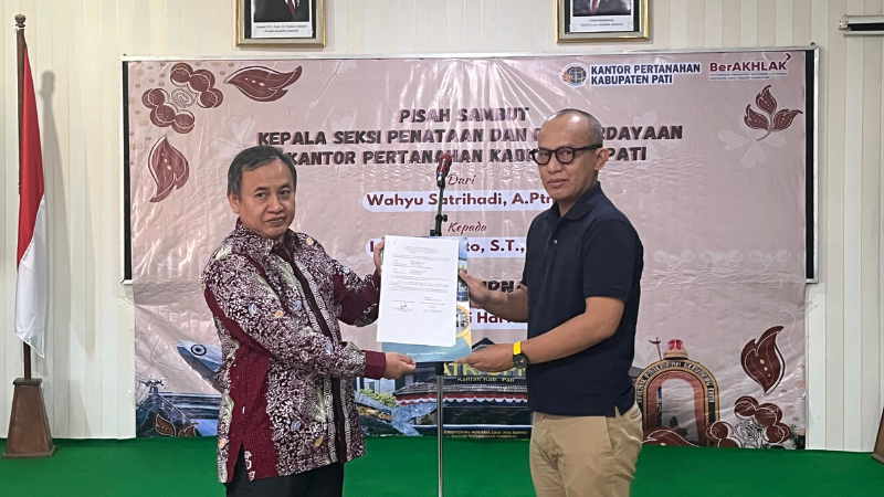 Kantor Pertanahan Kabupaten Pati Gelar Pisah Sambut Kepala Seksi Penataan dan Pemberdayaan