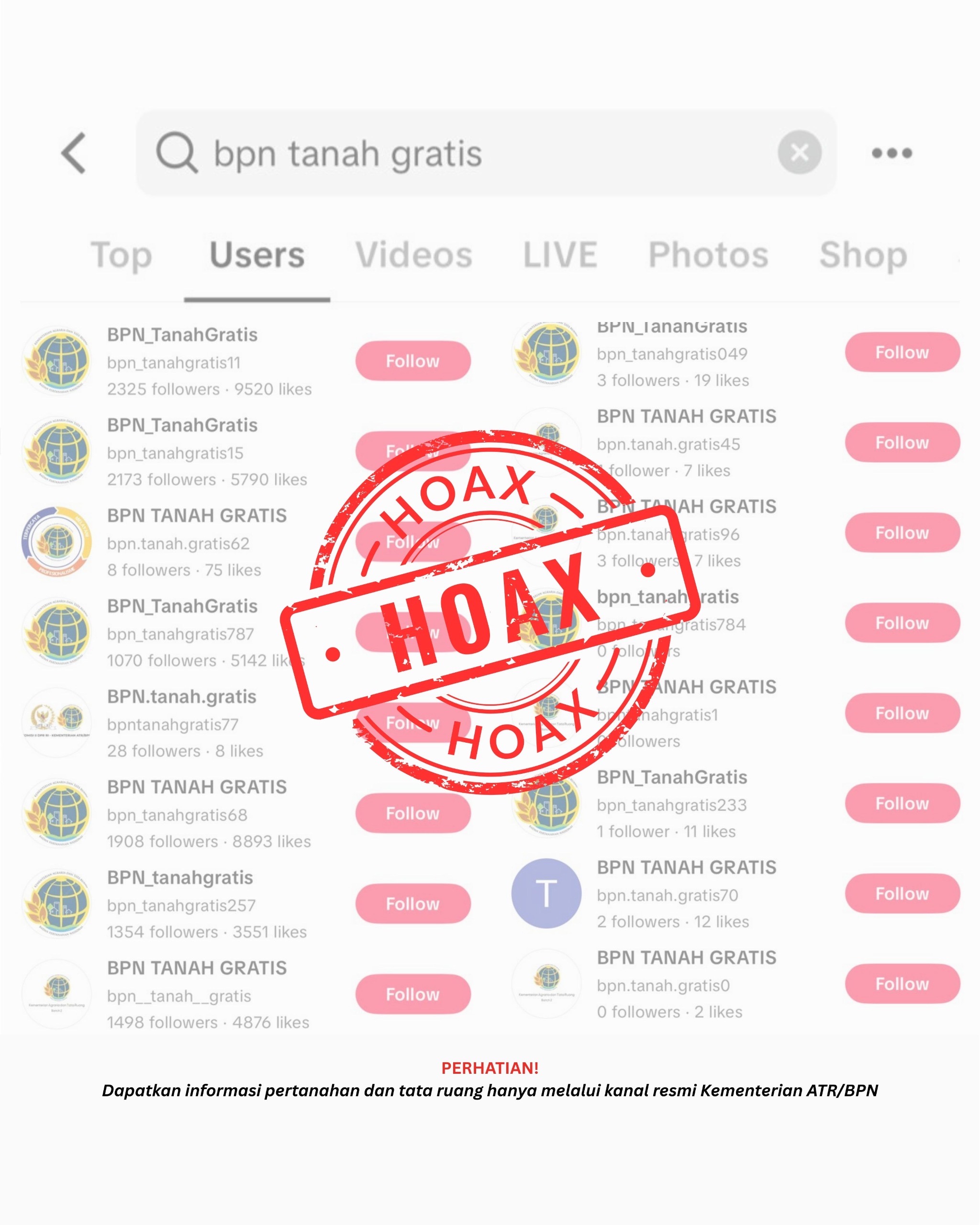 Hoaks “BPN Tanah Gratis” Beredar di TikTok, Kementerian ATR/BPN Imbau Masyarakat Waspada