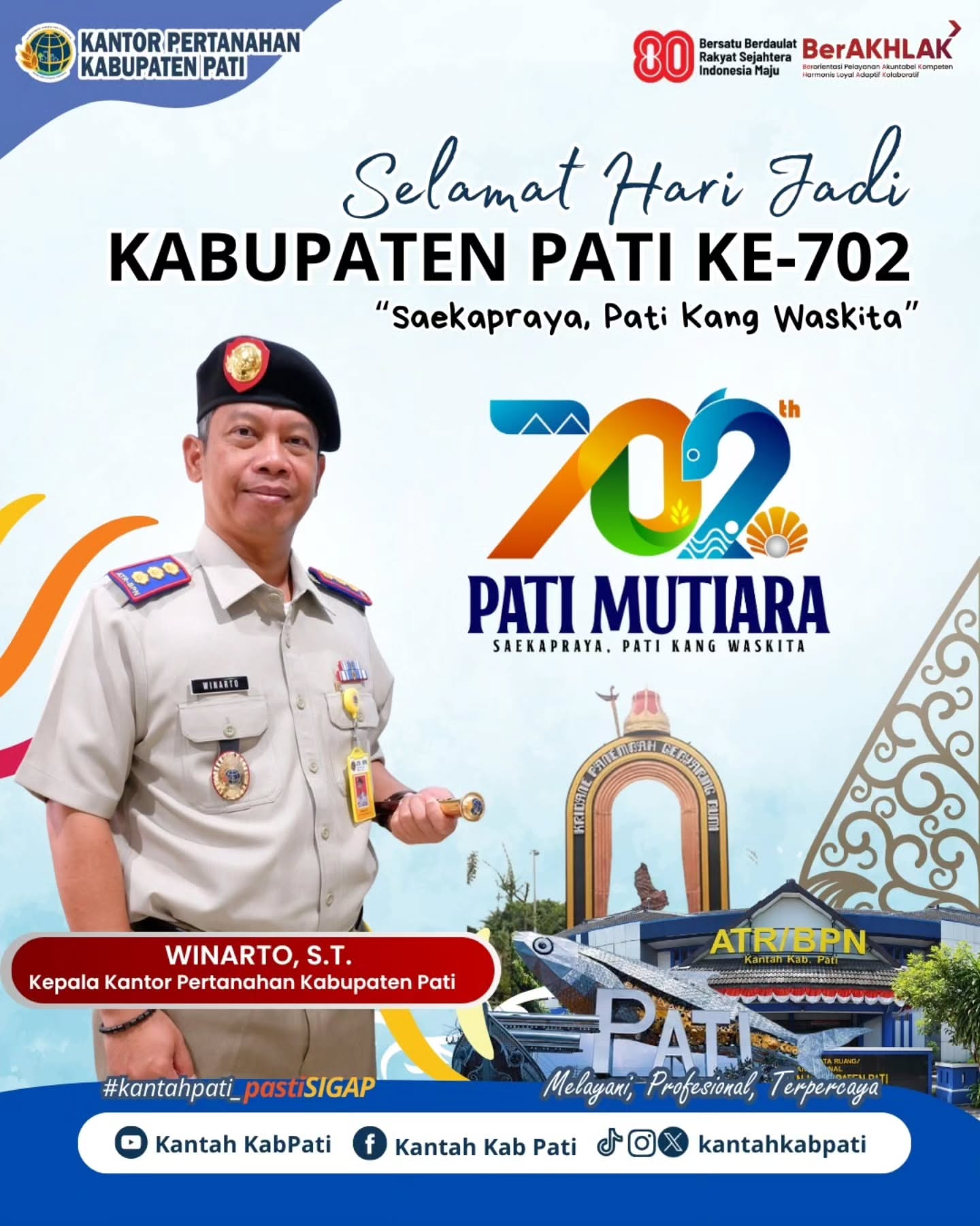 Kantor Pertanahan Kabupaten Pati turut memperingati Hari Jadi ke-702 Kabupaten Pati