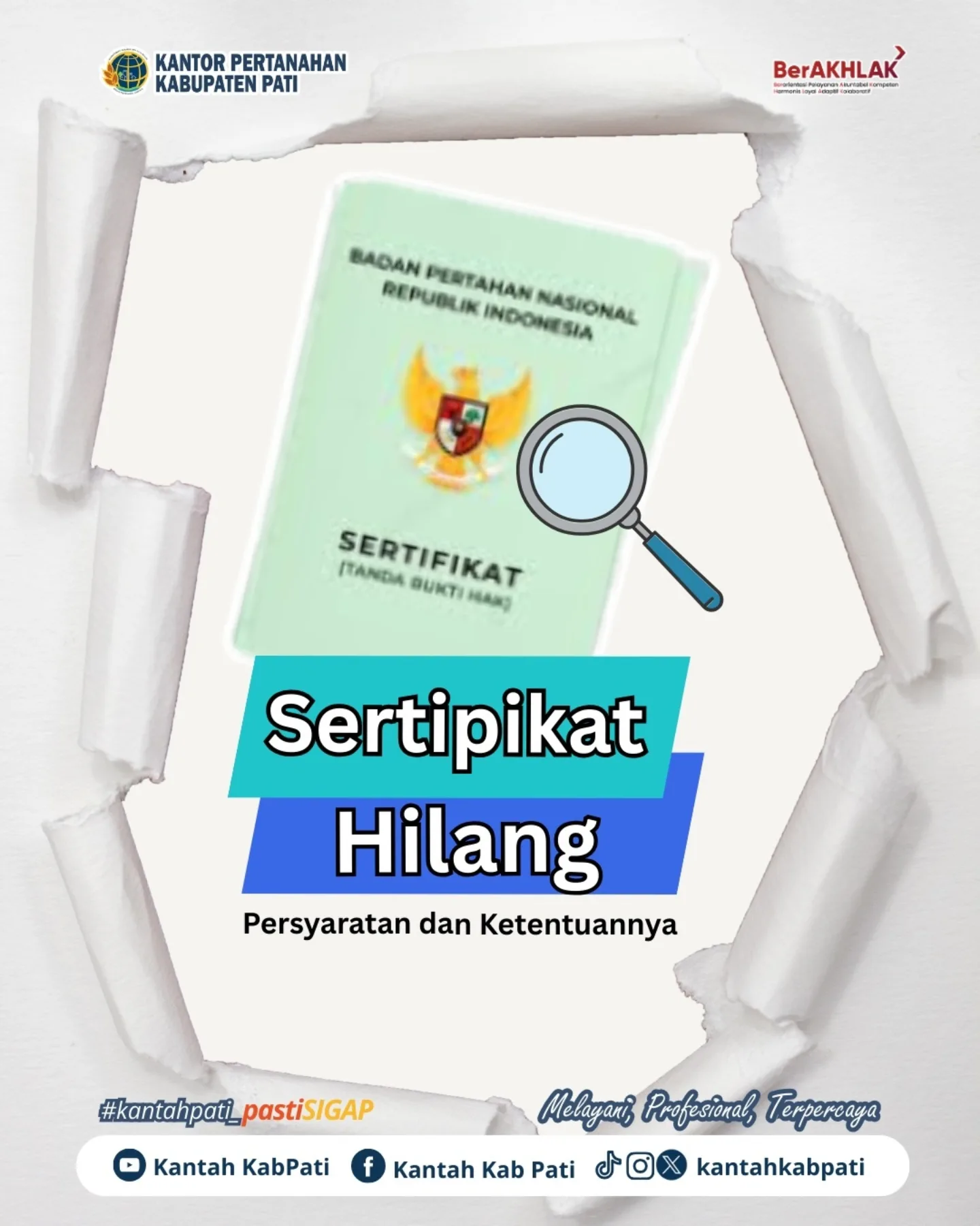 Sertipikat Tanah Kamu Hilang? begini Persyaratan Penerbitan Sertipikat Pengganti karena Hilang