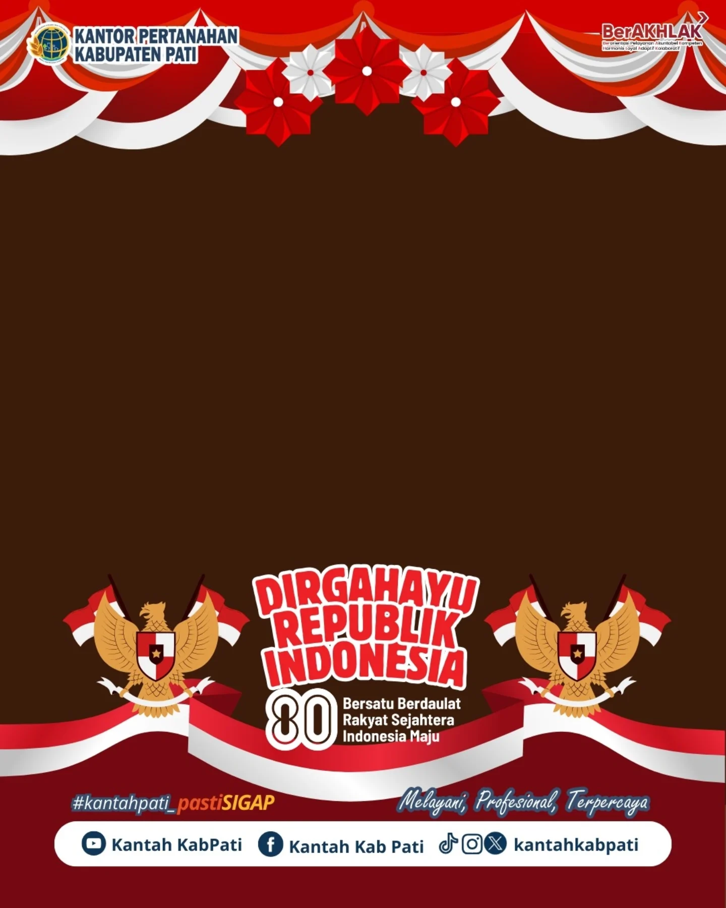 Semarak Kemerdekaan ke-80, Kantor Pertanahan Kabupaten Pati Ajak Warga Gunakan Twibbon Spesial