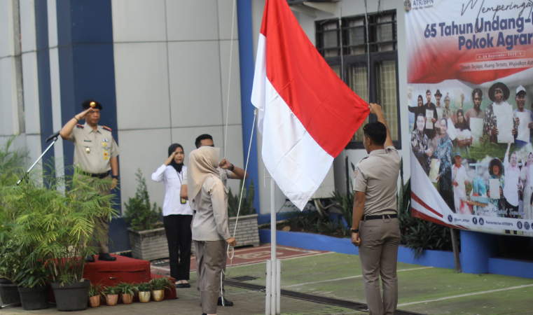 Kantor Pertanahan Kabupaten Pati menggelar upacara peringatan Hari Lahir Undang-Undang Pokok Agraria (UUPA) ke-65