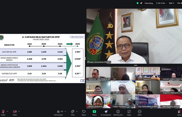 Sekjen Kementerian ATR/BPN Ingatkan Jajaran untuk Jalankan SPIP secara Kolaboratif
