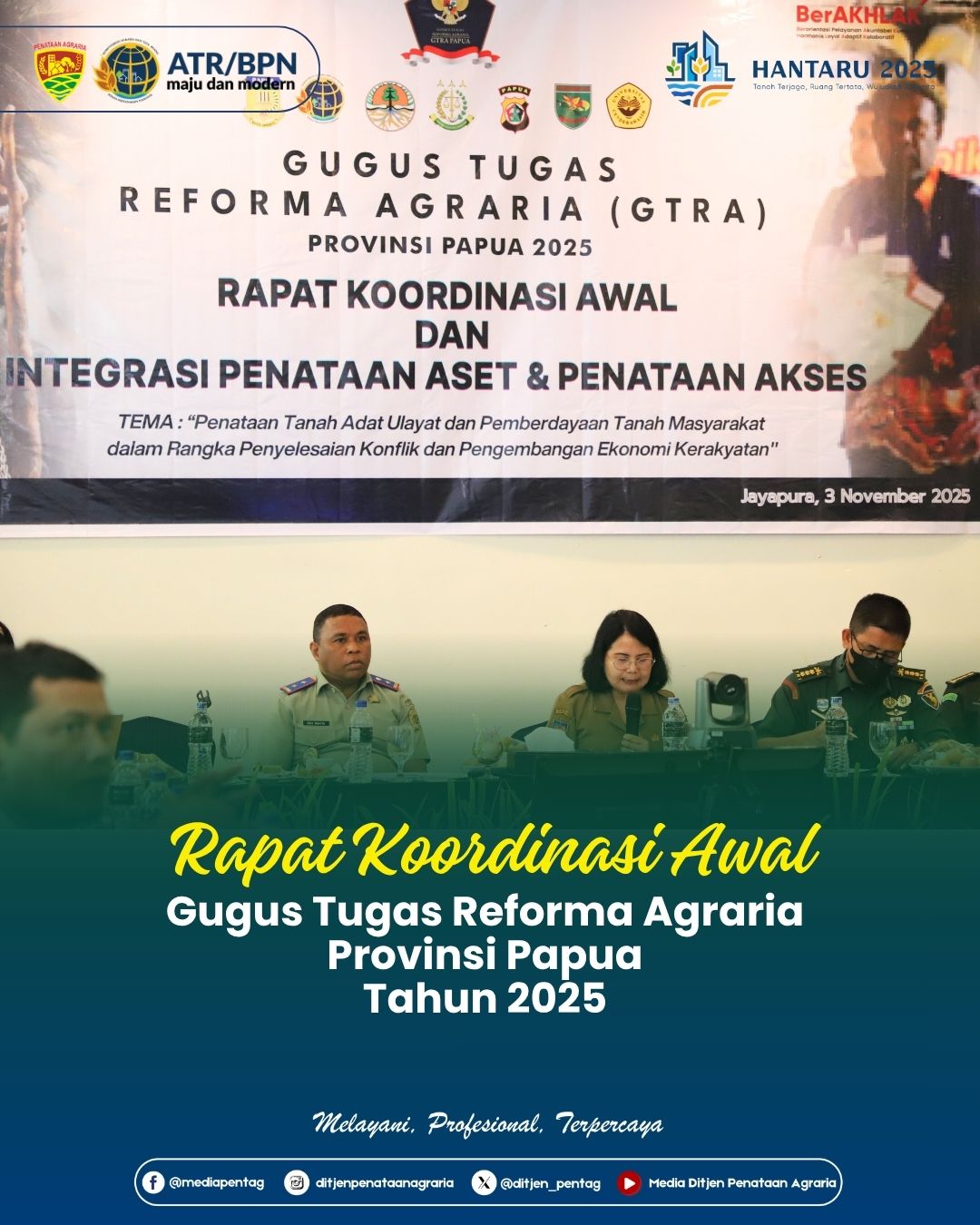 Rapat Koordinasi Awal Gugus Tugas Reforma Agraria Provinsi Papua Tahun 2025