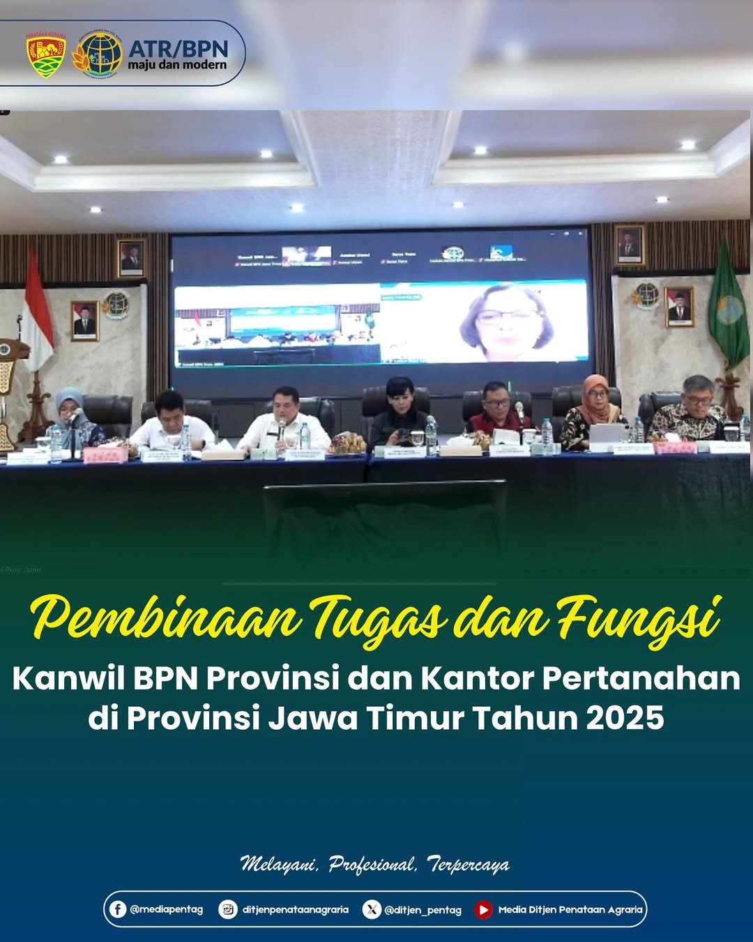 Pembinaan Tugas dan Fungsi Kanwil BPN Provinsi dan Kantor Pertanahan di Provinsi Jawa Timur Tahun 2025