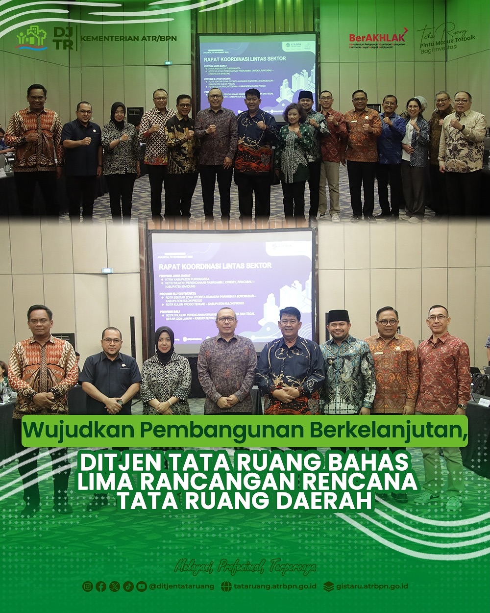 Wujudkan Pembangunan Berkelanjutan, Ditjen Tata Ruang Bahas Lima Rancangan Rencana Tata Ruang Daerah