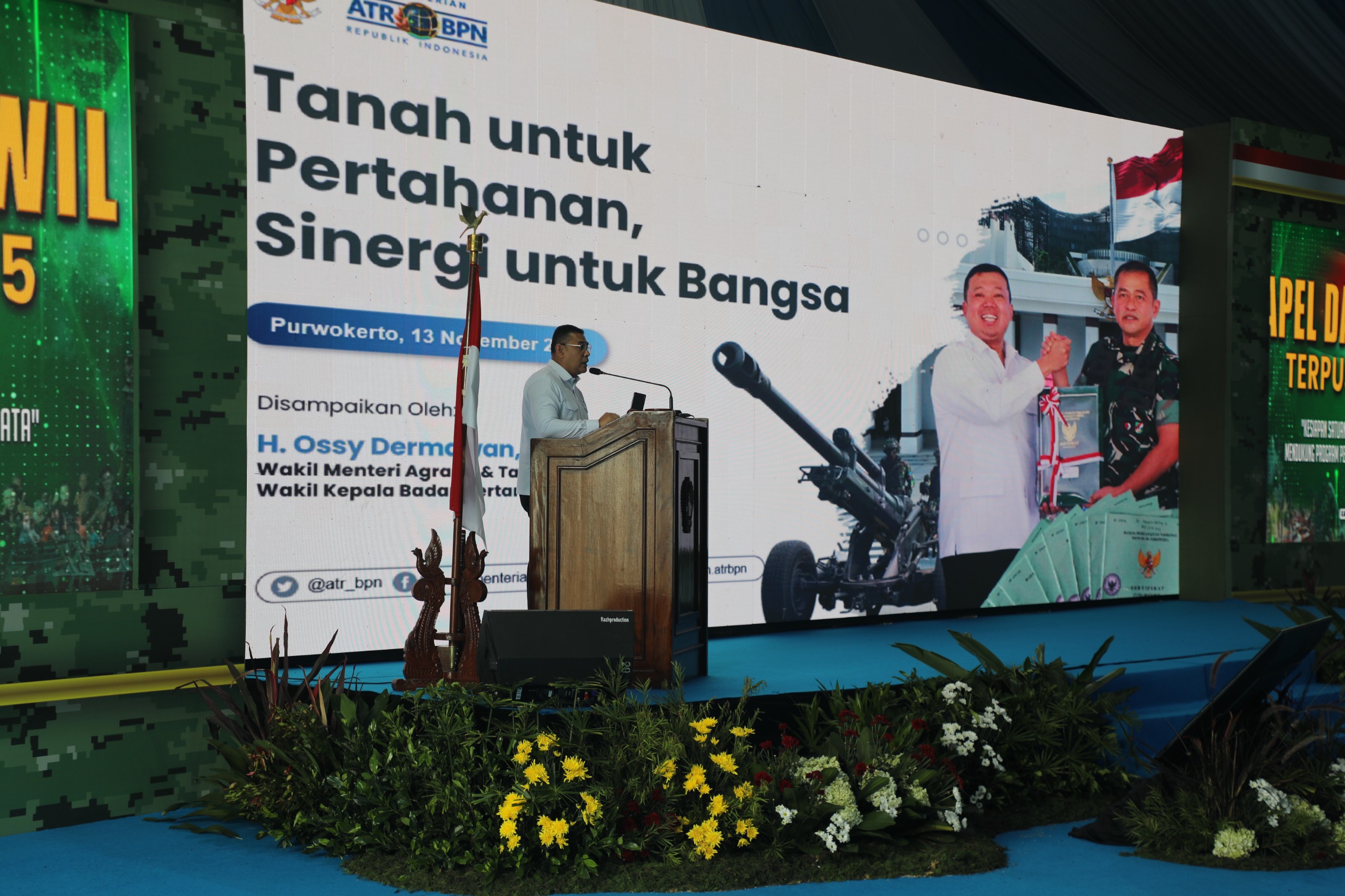 Jadi Pembicara dalam Apel Dansatkowil, Wamen Ossy Ajak TNI AD Perkuat Sinergi untuk Menjaga Tanah Negara