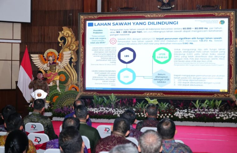 Alih Fungsi Lahan Sawah di Bali Masuk dalam Kategori Tinggi, Menteri Nusron: Tugas GTRA Penting dan Mendesak