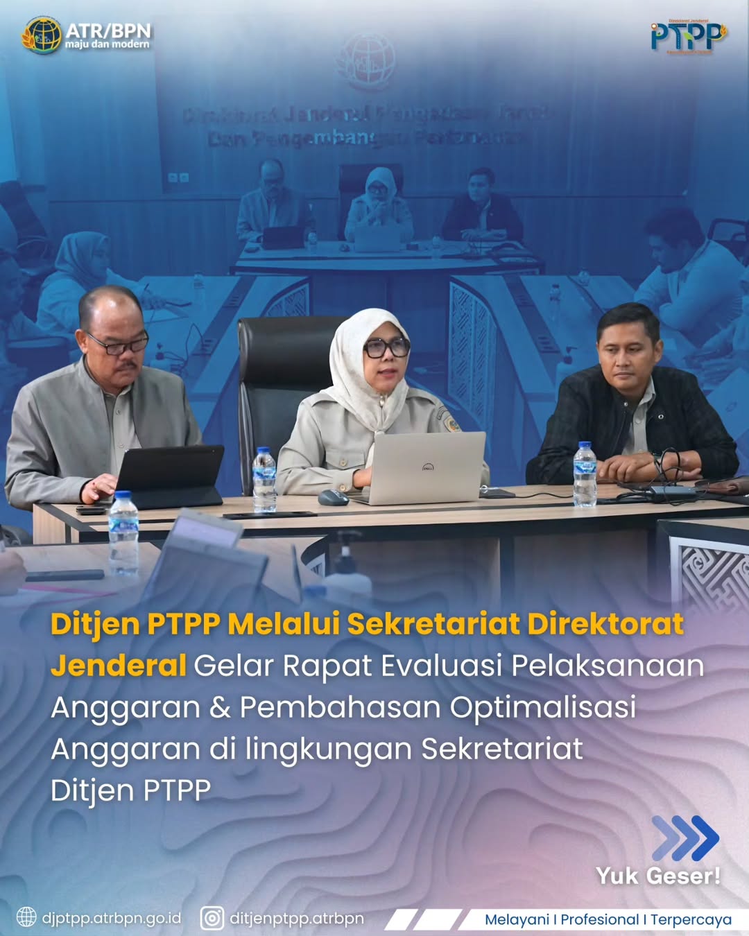 Ditjen PTPP Melalui Sekretariat Direktorat Jenderal gelar rapat evaluasi pelaksanaan anggaran & pembahasan optimalisasi anggara di lingkungan sekretariat Ditjen PTPP