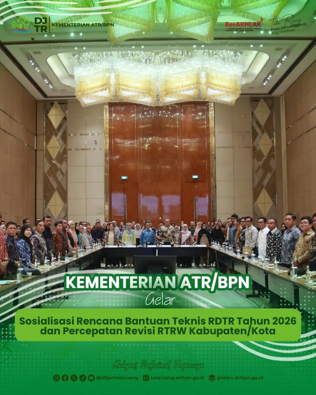 Kementerian ATR/BPN Gelar Sosialisasi Rencana Bantuan Teknis RDTR Tahun 2026 dan Percepatan Revisi RTRW Kabupaten/Kota