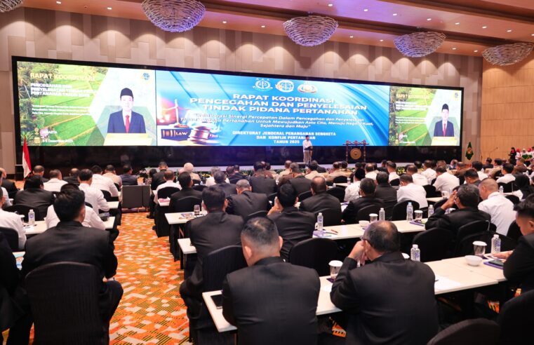 Buka Rakor Pencegahan dan Penyelesaian Tindak Pidana Pertanahan, Menteri Nusron Ajak APH Pererat Kolaborasi Berantas Mafia Tanah