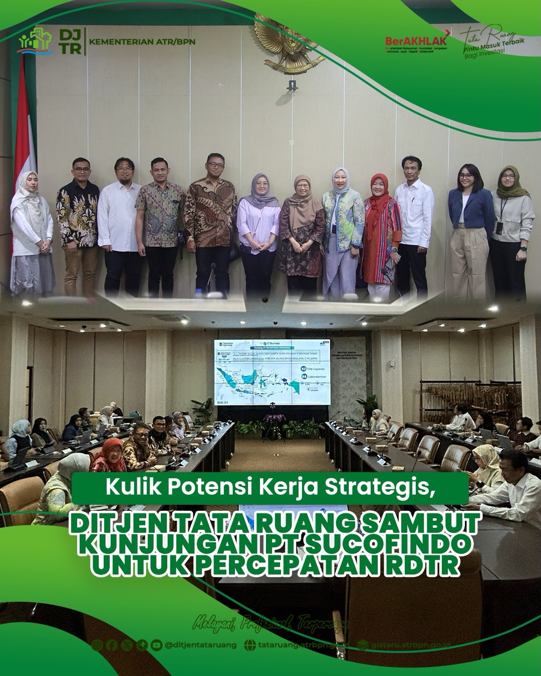 Kulik Potensi Kerja Strategis, Ditjen Tata Ruang Sambut Kunjungan PT SUCOFINDO untuk Percepatan RDTR
