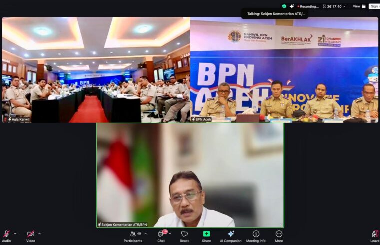 Buka Rakerda Kanwil BPN Provinsi Aceh, Sekjen ATR/BPN Ingatkan Capaian Kinerja Tak Sekadar Angka