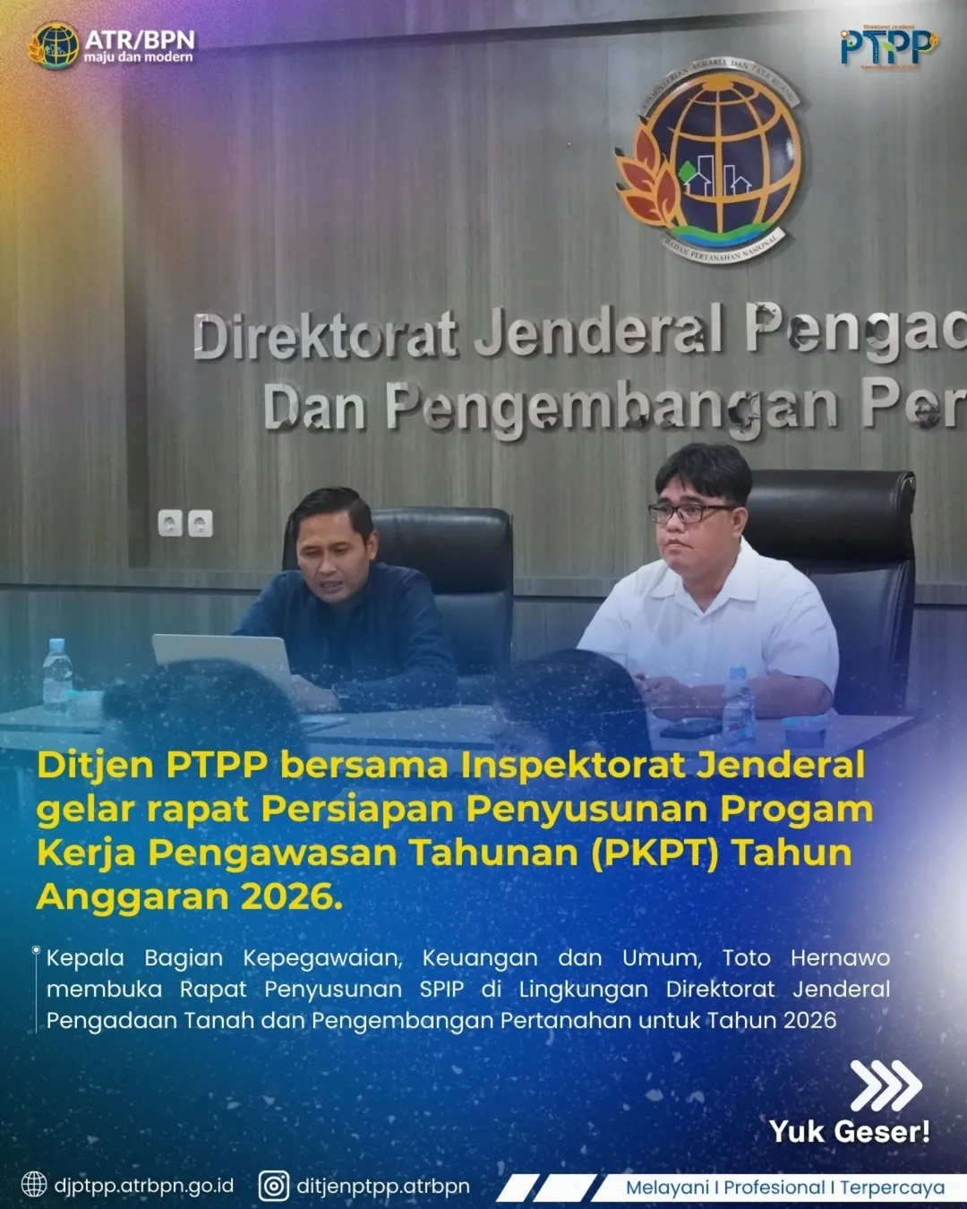 Ditjen PTPP bersama Inspektorat Jenderal gelar rapat Persiapan Penyusunan Progam Kerja Pengawasan Tahunan (PKPT) Tahun Anggaran 2026