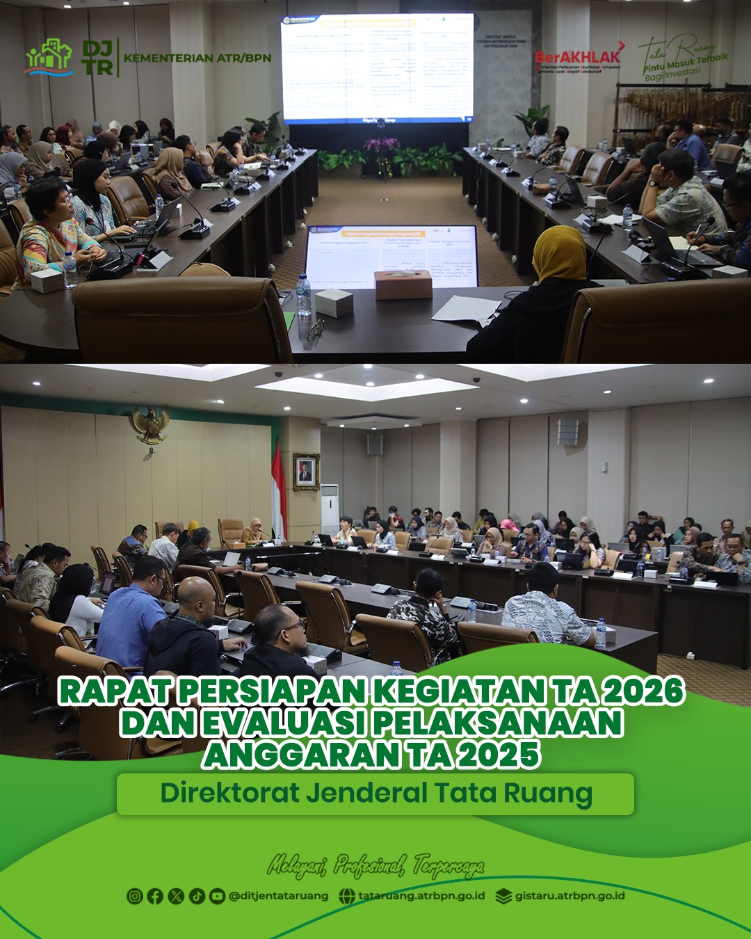 Rapat Persiapan Kegiatan TA 2026 dan Evaluasi Pelaksanaan Anggaran TA 2025 Direktorat Jenderal Tata Ruang