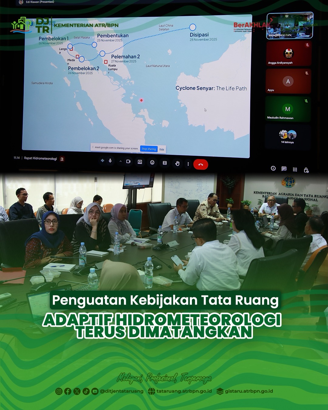 Penguatan Kebijakan Tata Ruang Adaptif Hidrometeorologi Terus Dimatangkan