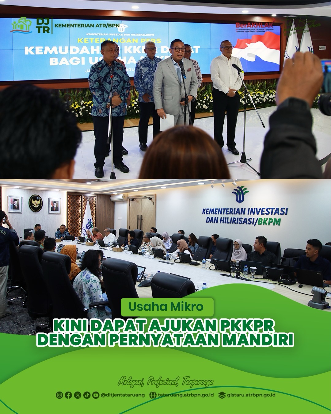 Usaha mikro kini dapat ajukan PKKPR dengan pernyataan mandiri
