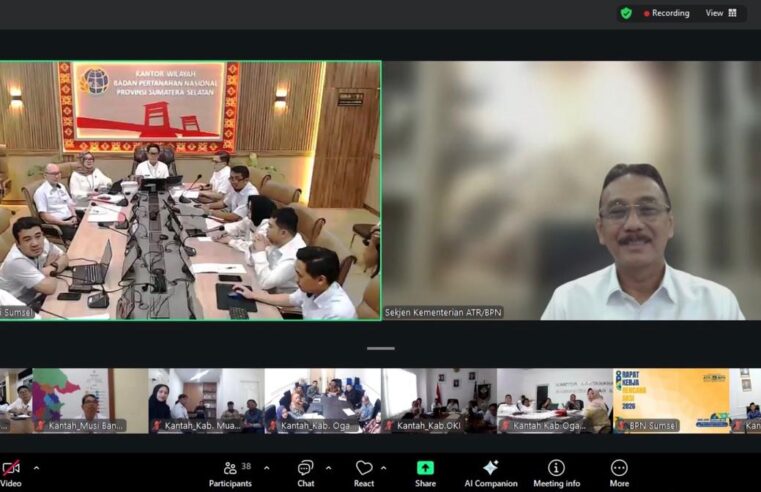 Berikan Pengarahan di Rakerda Kanwil BPN Provinsi Sumsel, Sekjen ATR/BPN: Kemampuan Kelola Tiga Instrumen Jadi Kunci Sukses Pemimpin