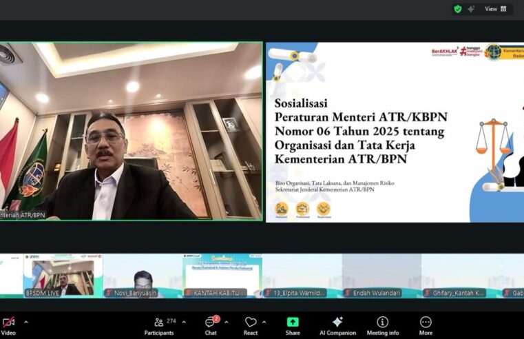 Sosialisasi Regulasi tentang Organisasi dan Tata Kerja, Sekjen ATR/BPN Tekankan Empat Pesan Strategis