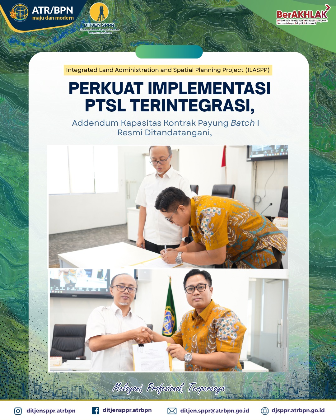 Perkuat Imlementasi PTSL Terintergrasi, Adendum Kapasitas Kontrak Payung Batch I Resmi Ditandatangani