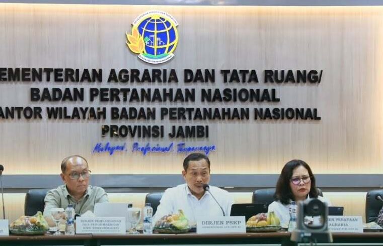 Perkuat Sinergi Penanganan Konflik Pertanahan dan Penataan Agraria Dirjen Penataan Agraria Bersama Dirjen PSKP lakukan Kunjungan Kerja di Provinsi Jambi