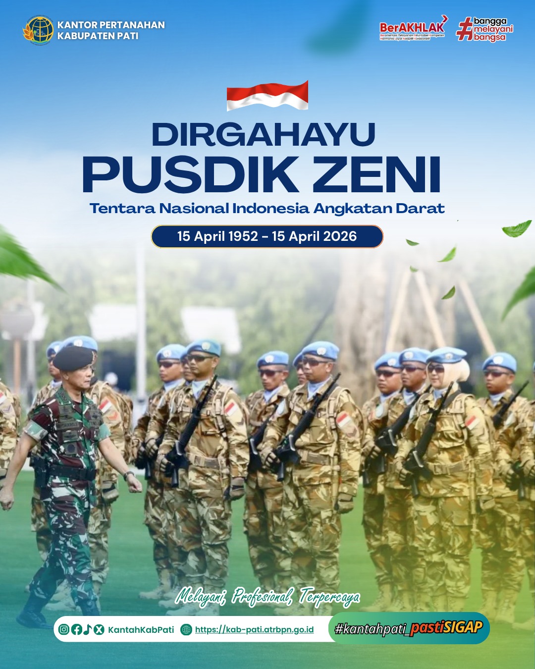 Selamat Hari Ulang Tahun Pusdik Zeni TNI AD15 April 2026