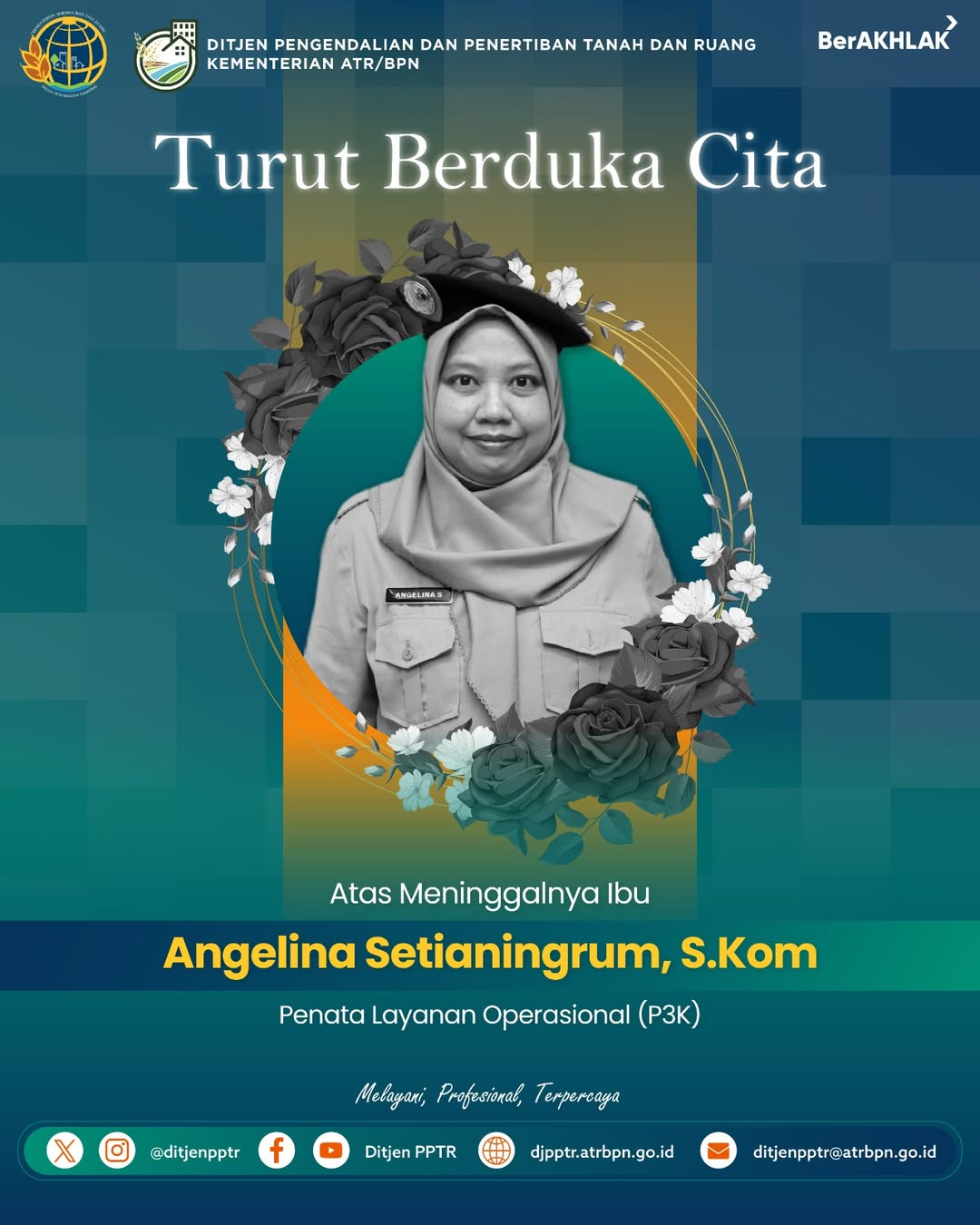 Ucapan Duka Cita atas Wafatnya Pegawai di Lingkungan Kementerian ATR/BPN