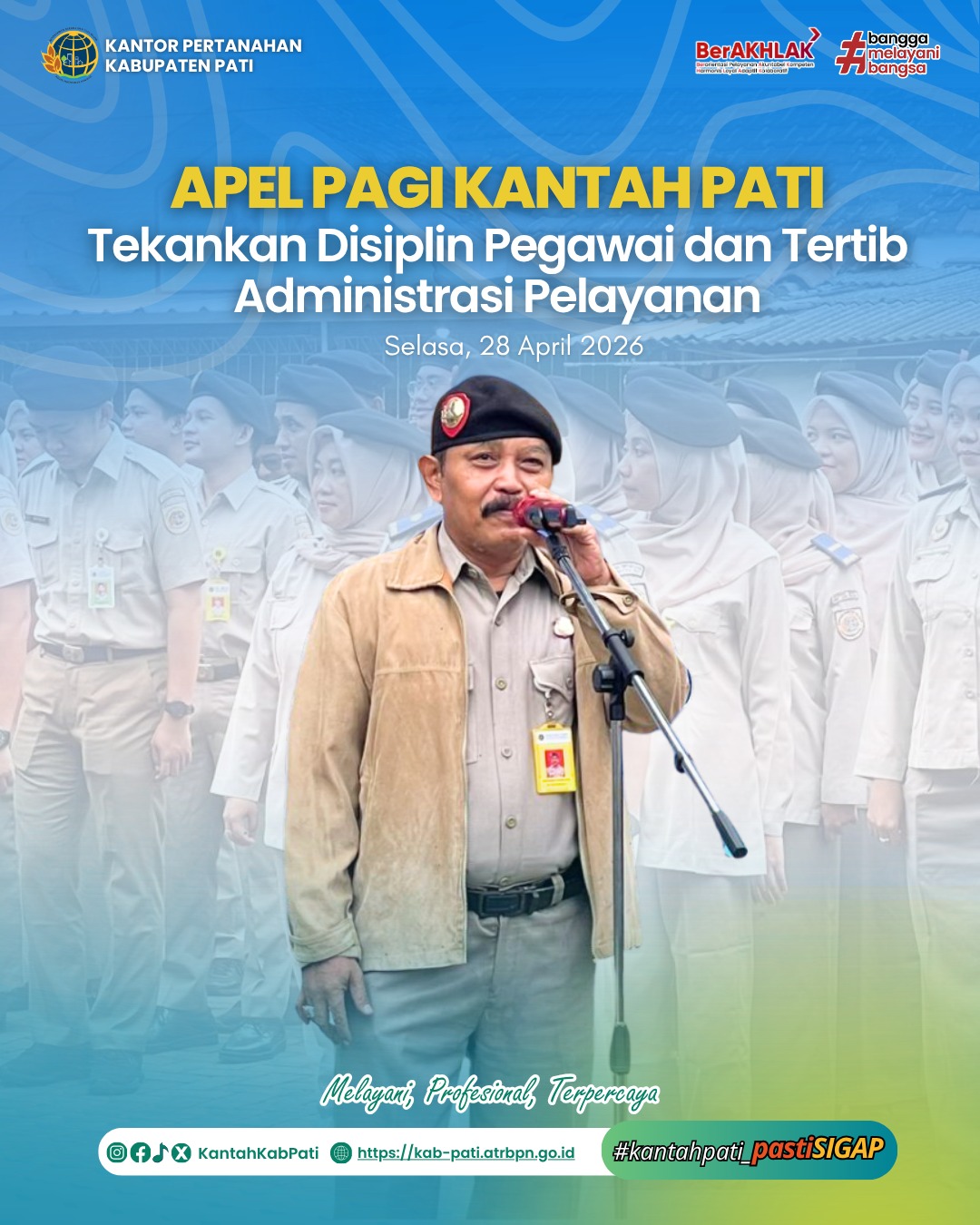 Kantor Pertanahan Kabupaten Pati melaksanakan kegiatan apel pagi