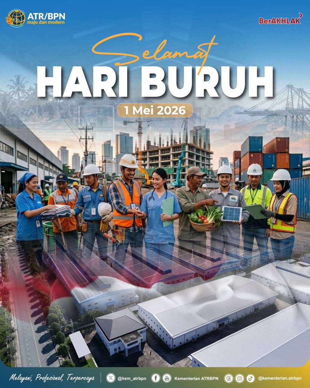 Kementerian ATR/BPN Peringati Hari Buruh Internasional 2026