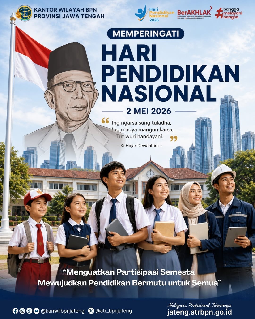 Kanwil BPN Provinsi Jawa Tengah Peringati Hari Pendidikan Nasional 2026