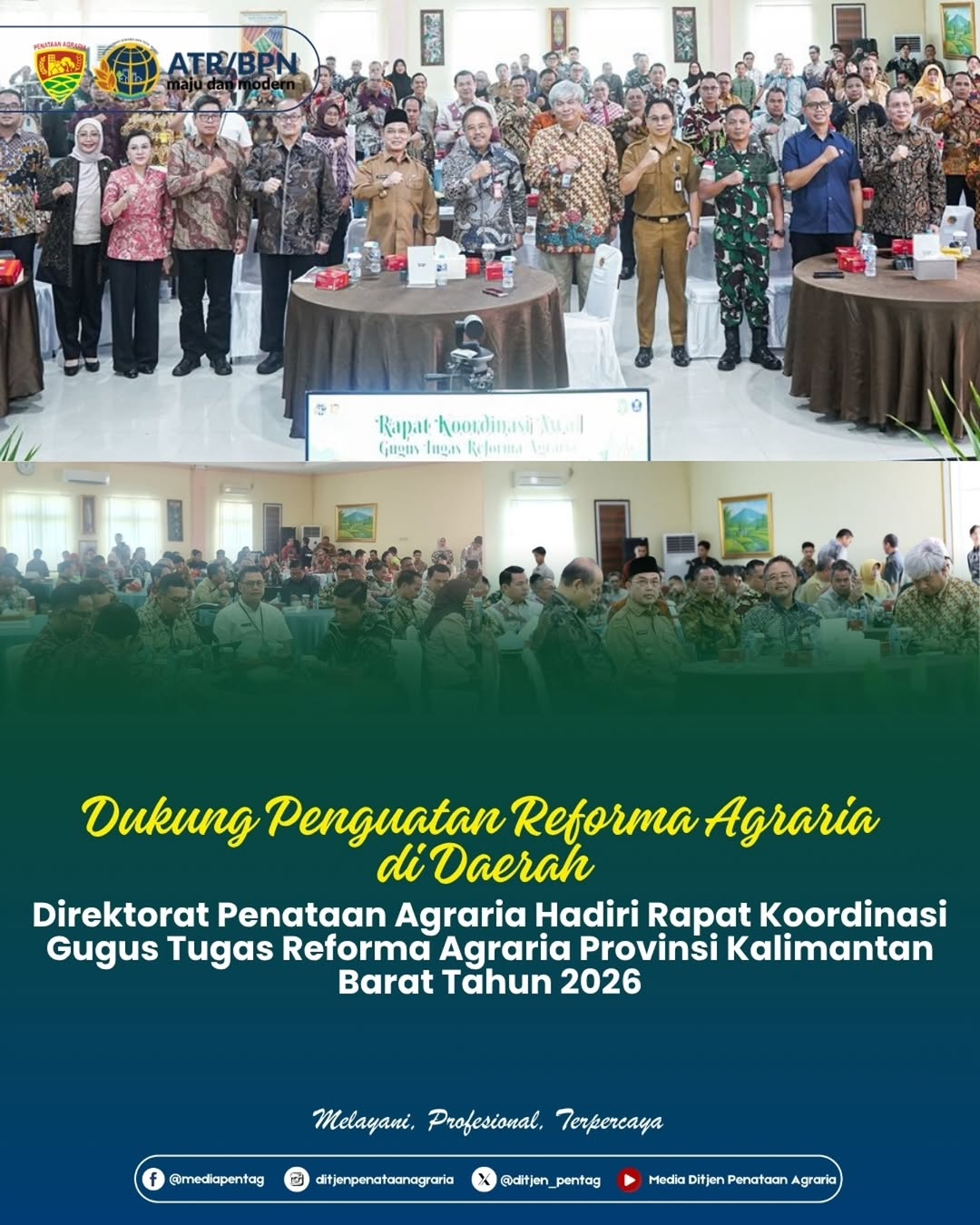 Dukung Penguatan Reformasi Agraria Daerag Direktorat Penataan Agraria Hadiri Rapat Koordinasi Gugus Tugas Reforma Agraria Provinsi Kalimantan Barat Tahun 2026
