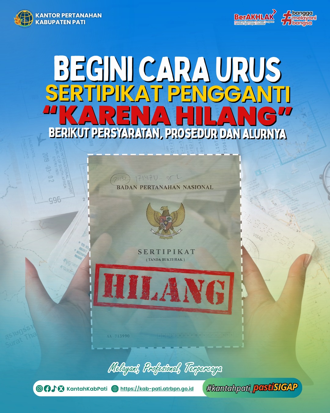 Halo #SobATRBPN, yang perlu kamu ketahui jika satu dokumen hilang