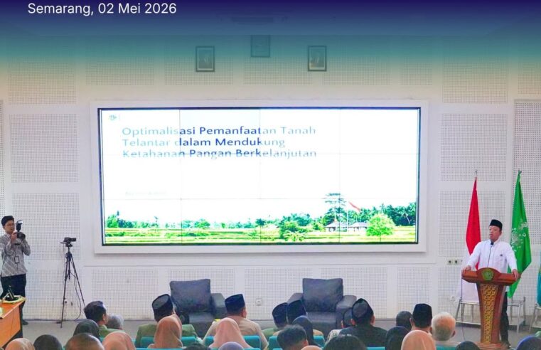 Semarang – Menteri Agraria dan Tata Ruang/Kepala Badan Pertanahan Nasional, Nusron Wahid, memberikan kuliah umum di Universitas Wahid Hasyim, Kota Semarang