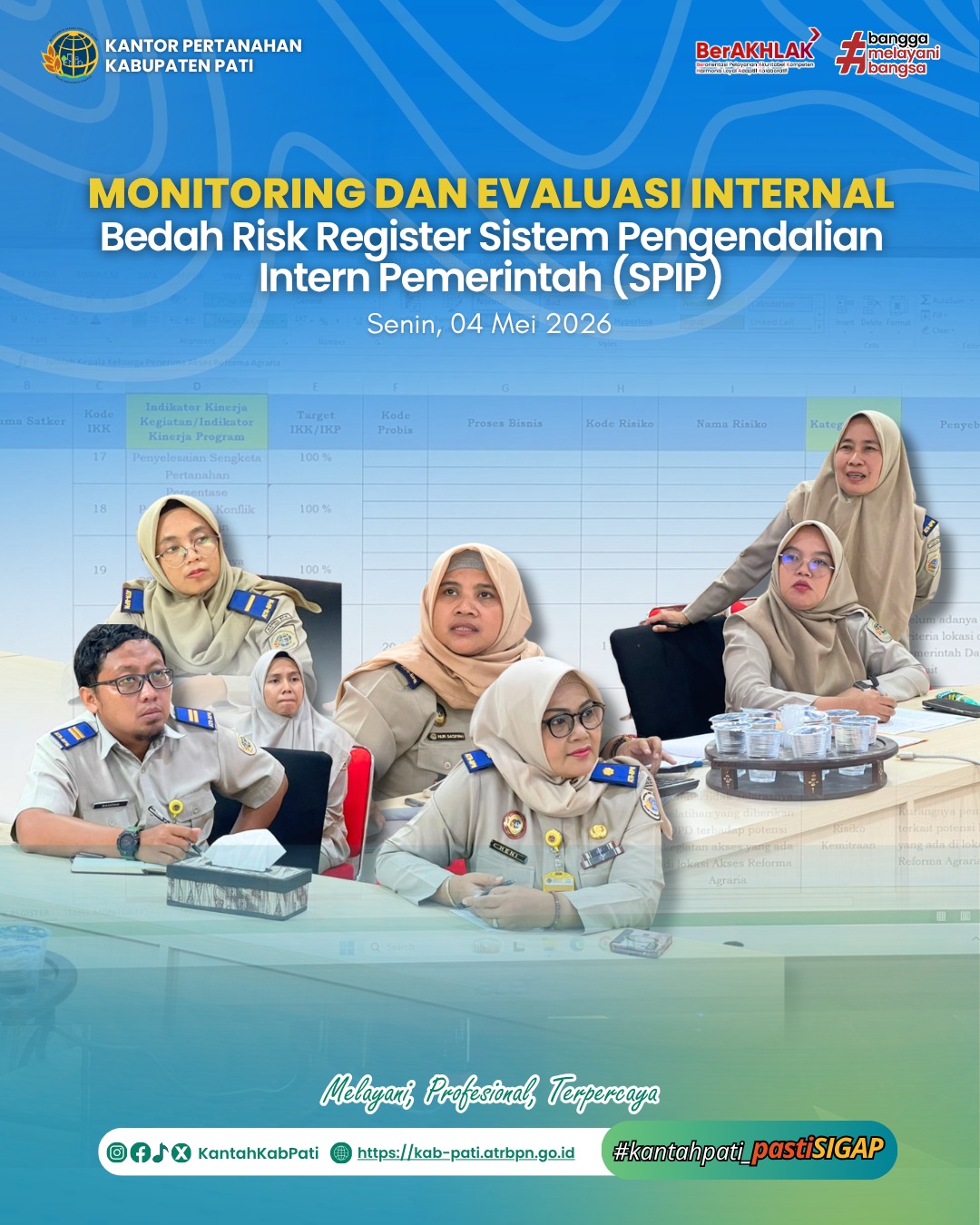 Kantah Pati Laksanakan Monev Internal Bedah Risk Register SPIP