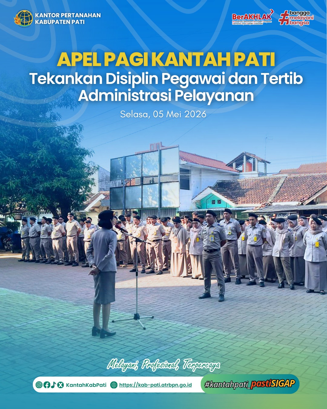 Apel Pagi Kantah Pati Ingatkan Tertib Administrasi dan Tekankan Disiplin Pegawai