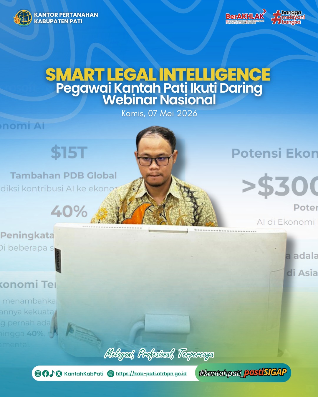 Pegawai Kantah Pati Ikuti Webinar Nasional “Smart Legal Intelligence”