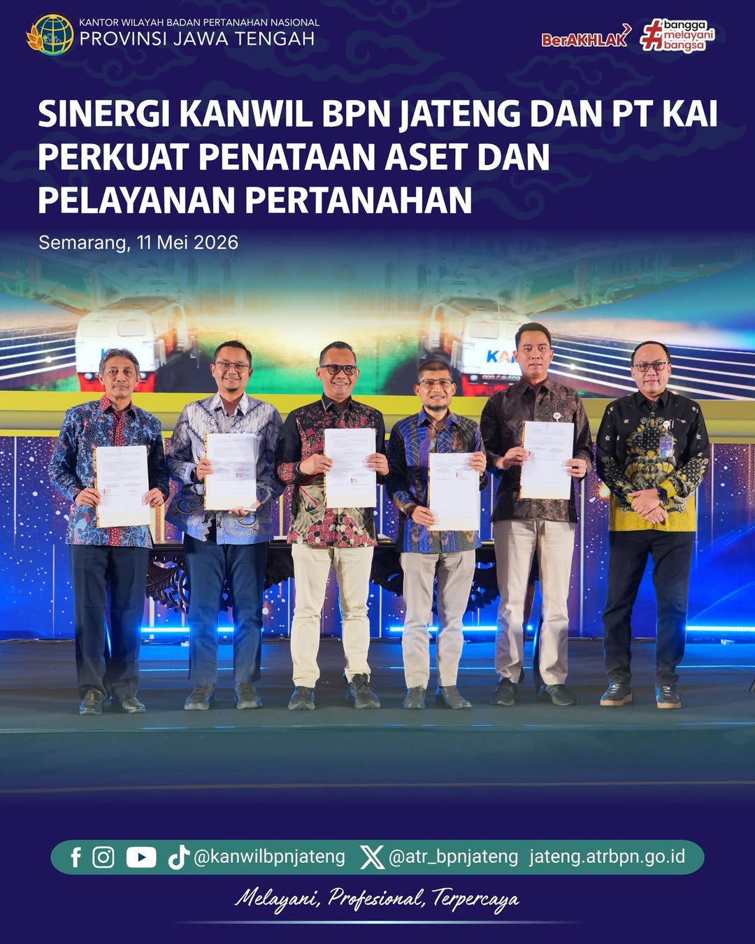 Sinergi Kanwil BPN Jateng dan PT Kai Perkuat Penataan Aset dan Pelayanan Pertanahan