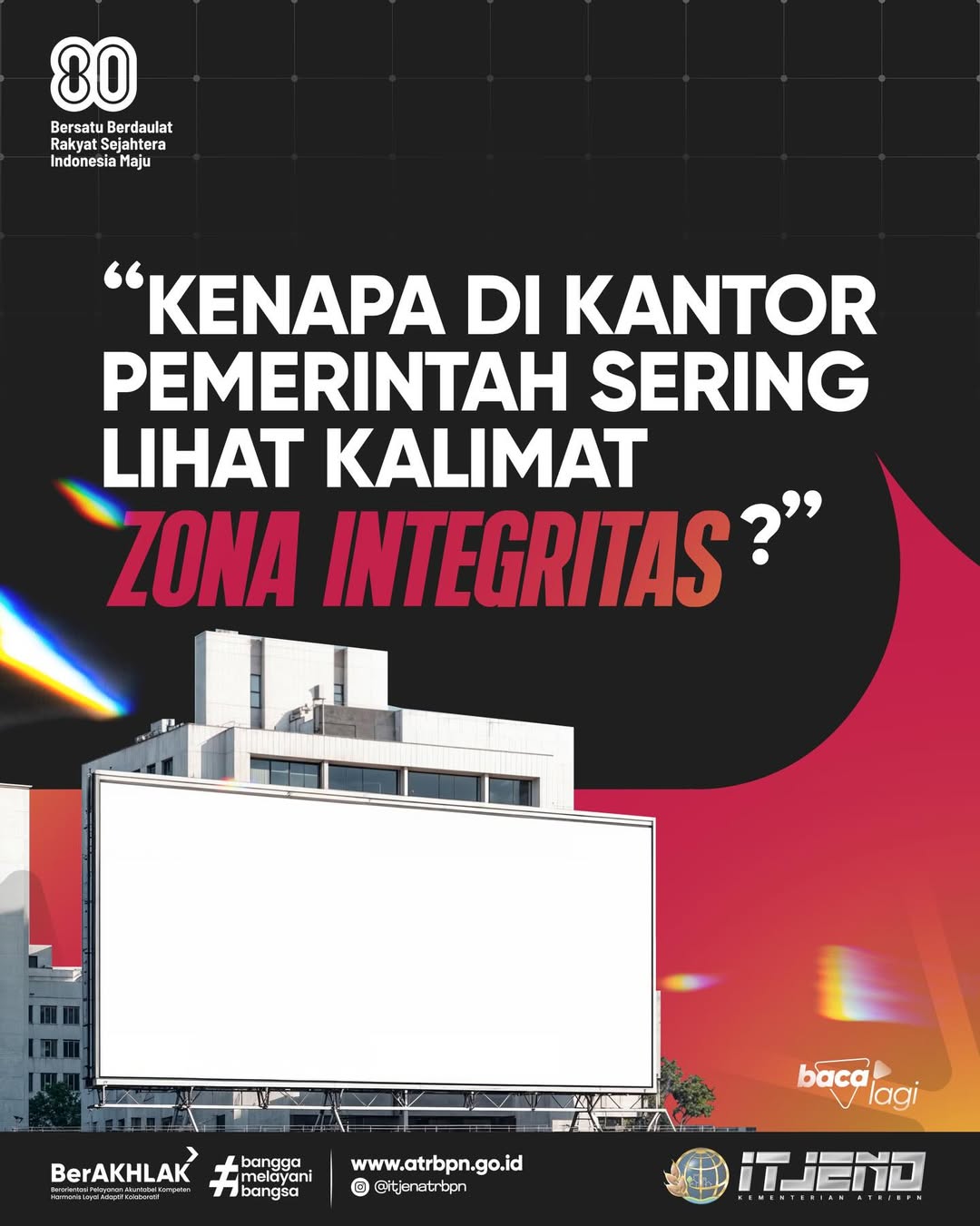 Hai #SaJend apakah kamu pernah bertanya, kenapa di kantor pemerintah sering terlihat tulisan “Zona Integritas”? 🤔