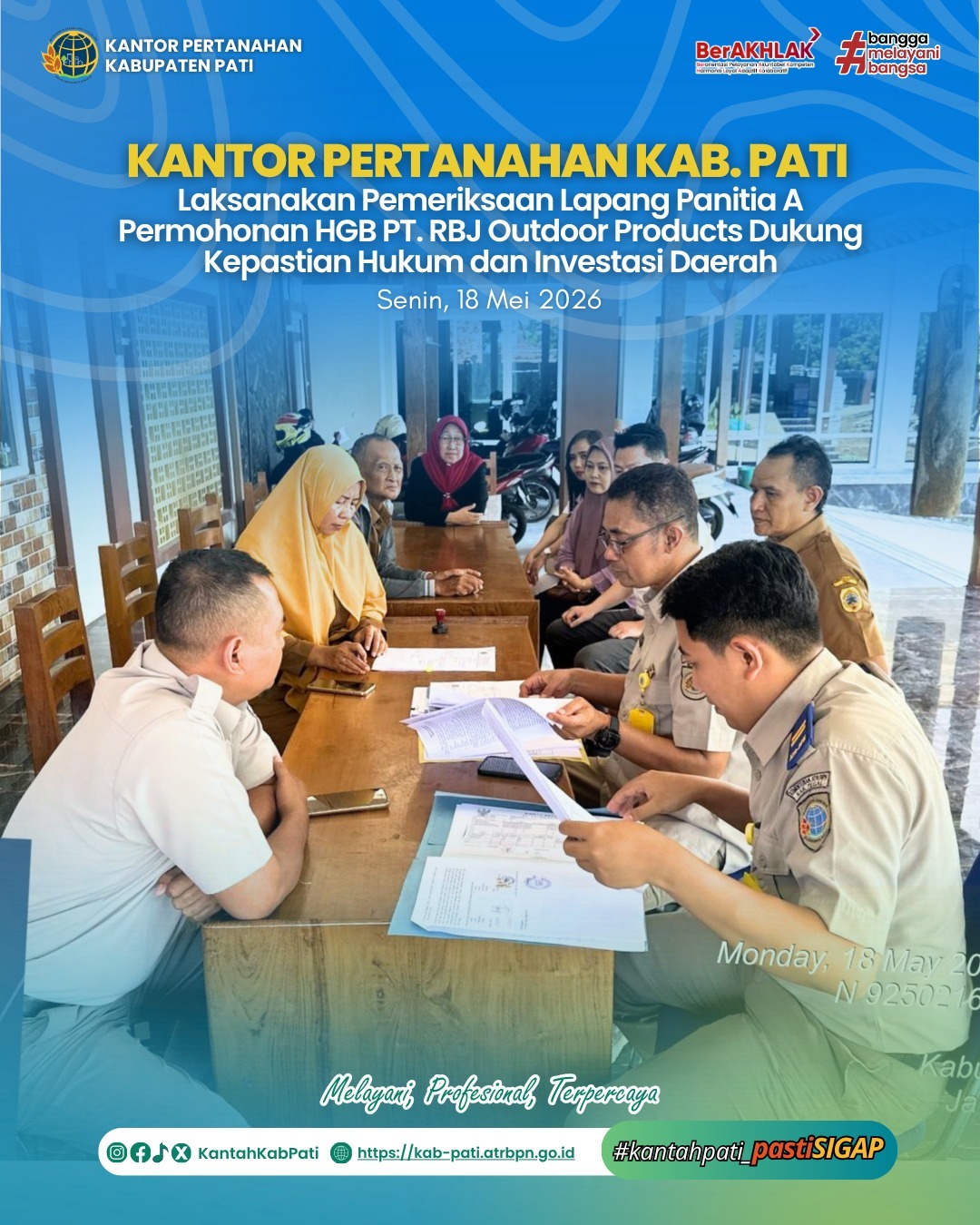 Kantor Pertanahan Kabupaten Pati Laksanakan Pemeriksaan Lapang Panitia A Permohonan HGB PT. RBJ Outdoor Products Dukung Kepastian Hukum dan Investasi Daerah