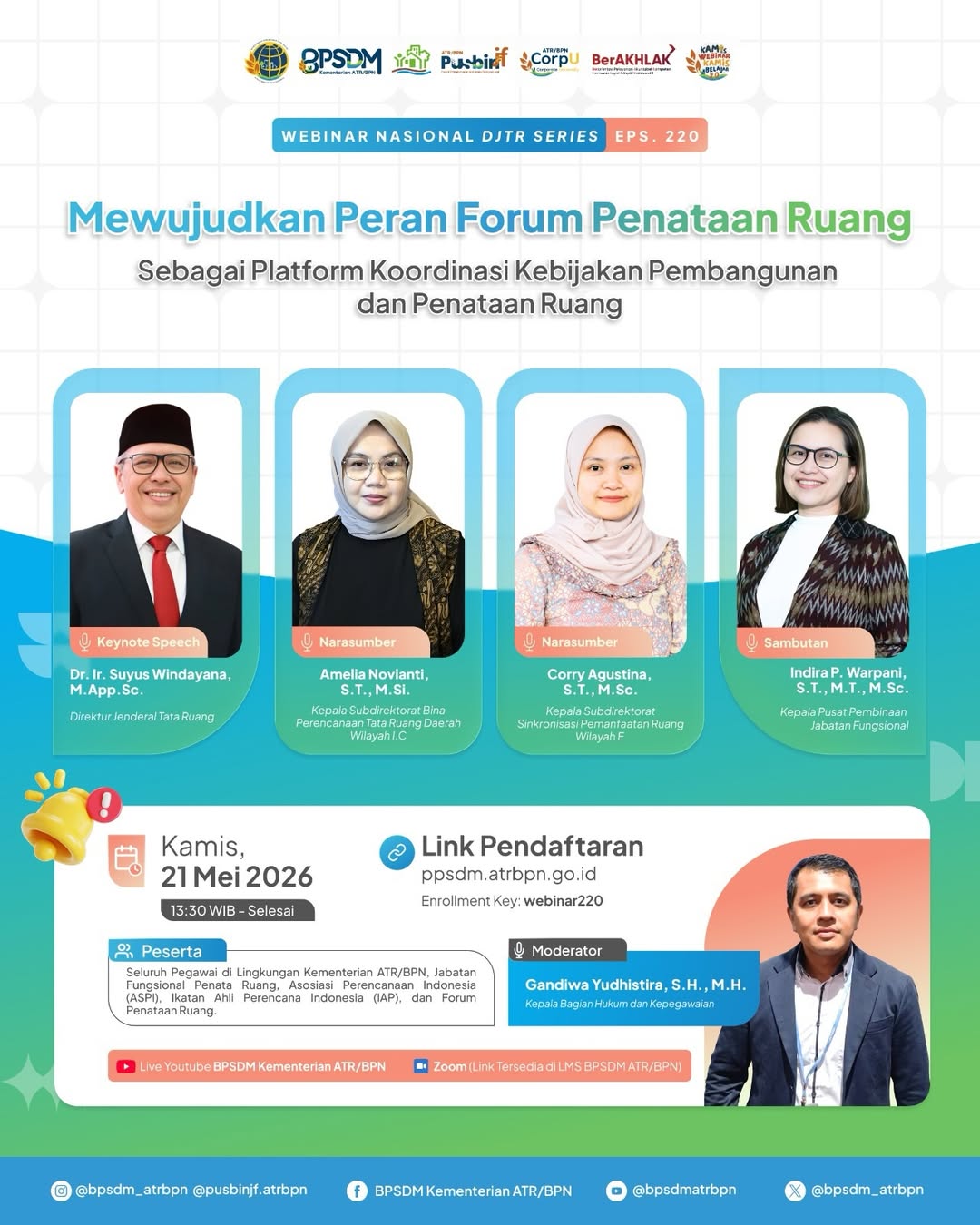 Kantor Pertanahan Kabupaten Pati Dukung Penguatan Penataan Ruang melalui Webinar Nasional BPSDM ATR/BPN