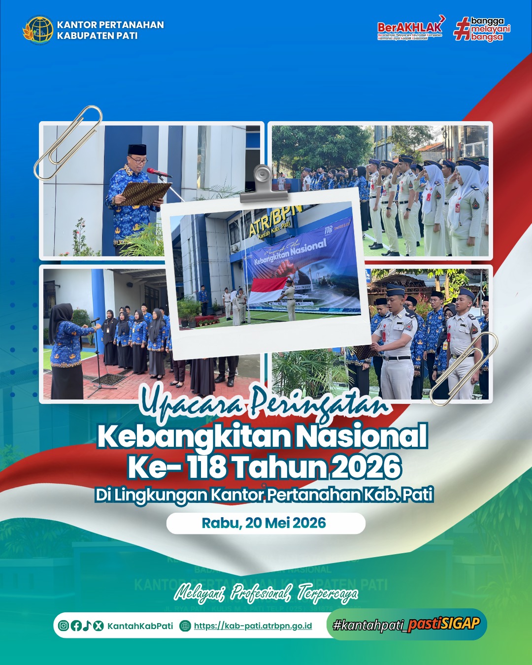 Upacara Peringatan Kebangkitan Nasional Ke 118 di Kantor Pertanahan Kabupaten Pati