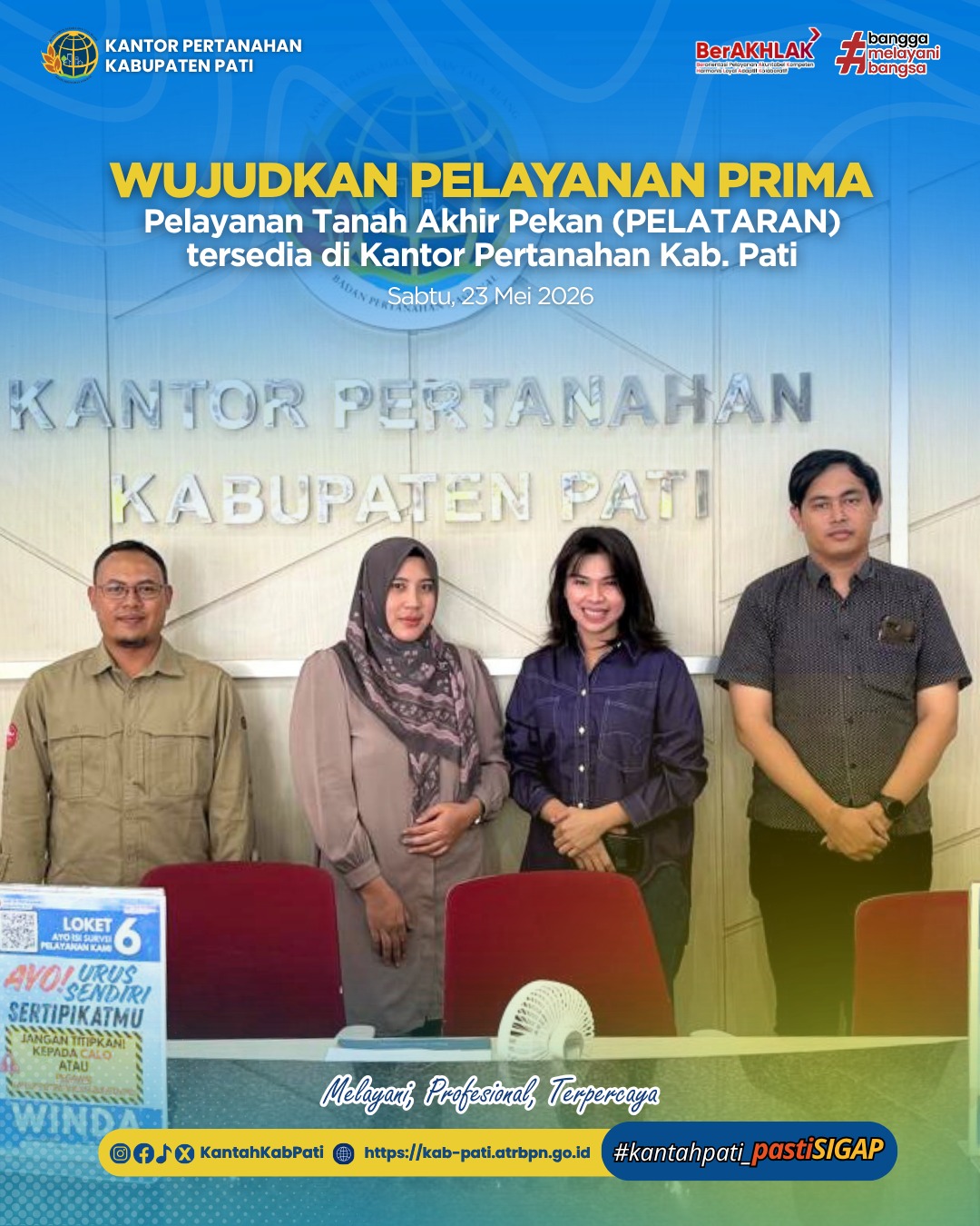 Kantor Pertanahan Kabupaten Pati kembali menghadirkan inovasi pelayanan publik melalui program PELATARAN
